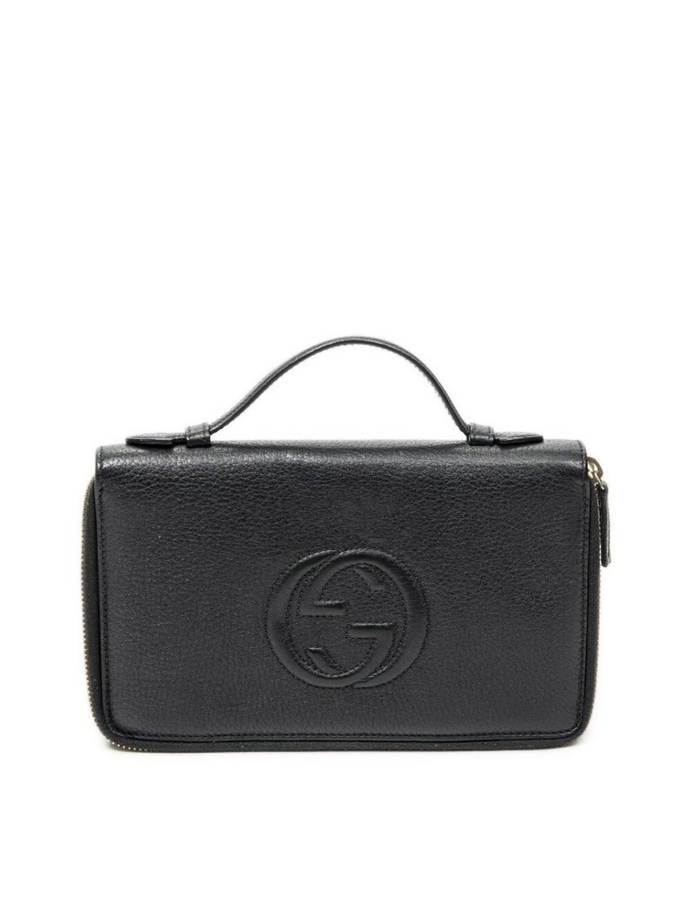Gucci Soho Travel Document Case Black Calfskin Leather Handbag